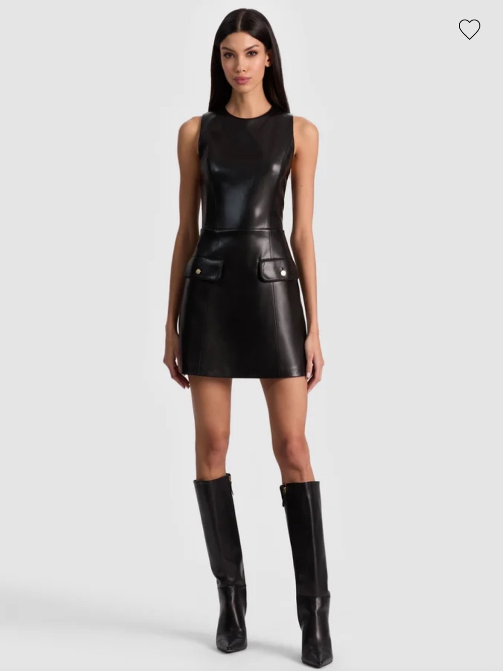 ALICE + OLIVIA MARCELLA LEATHER MINI DRESS